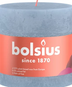 Bolsius stompkaars Shine blauw 62 uur D 10 x H 10 cm