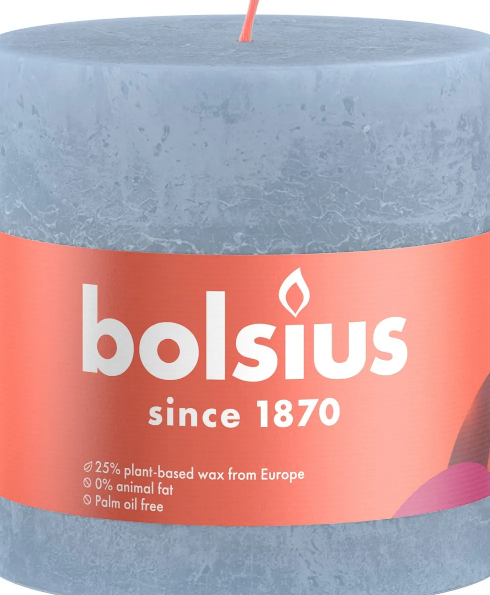 Bolsius stompkaars Shine blauw 62 uur D 10 x H 10 cm