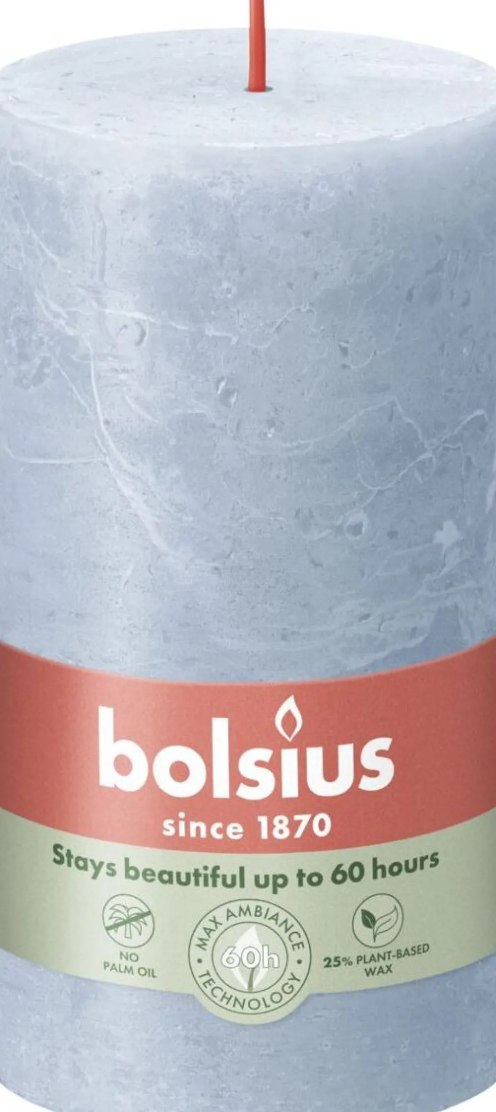 Bolsius stompkaars Shine blauw 60 uur D 6,8 x H 13 cm
