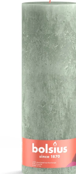 Bolsius stompkaars Shine groen 200 uur D 10 x H 30 cm