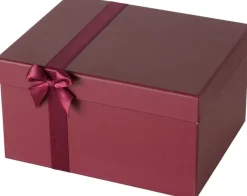 Boltze geschenkdoos Bowlina rood 11 x 11 x 8,8 cm