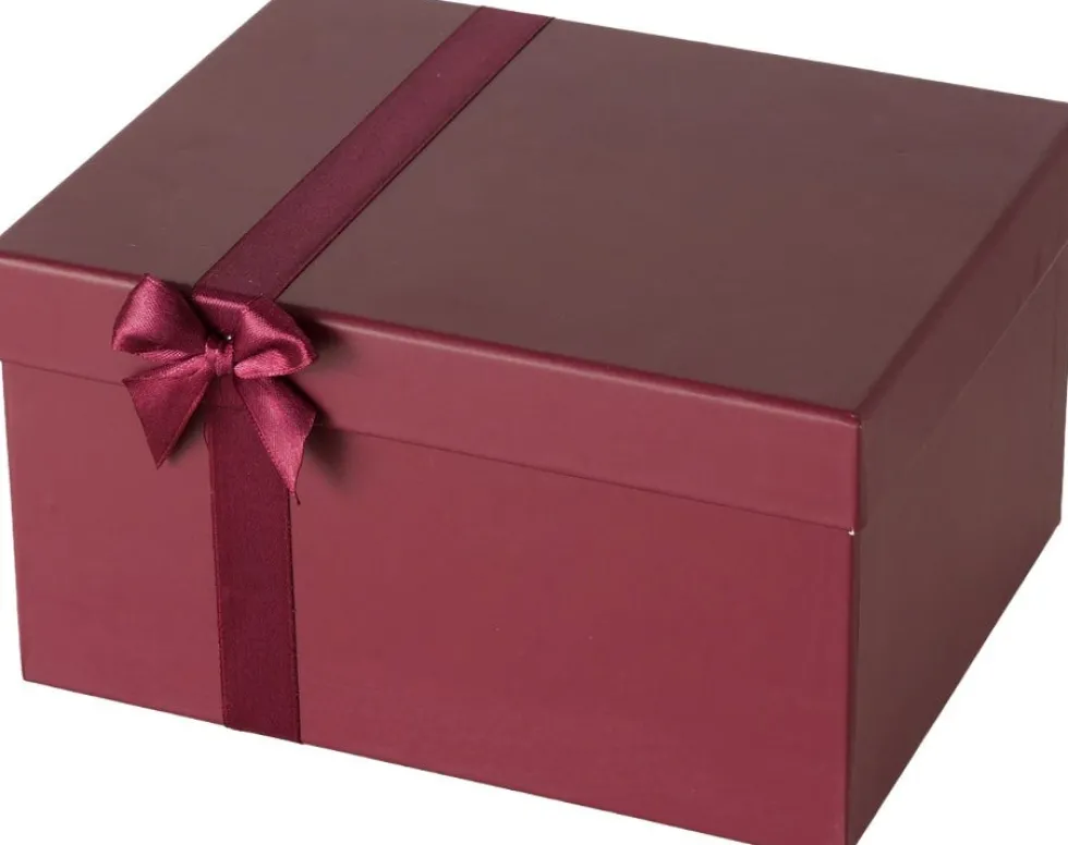 Boltze geschenkdoos Bowlina rood 9 x 9 x 7,8 cm