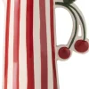 Boltze kan Cherry rood / wit D 12,5 H 23 cm
