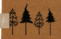 Boltze kokosmat Noelle kerstboom bruin 60 x 40 x 1,2 cm