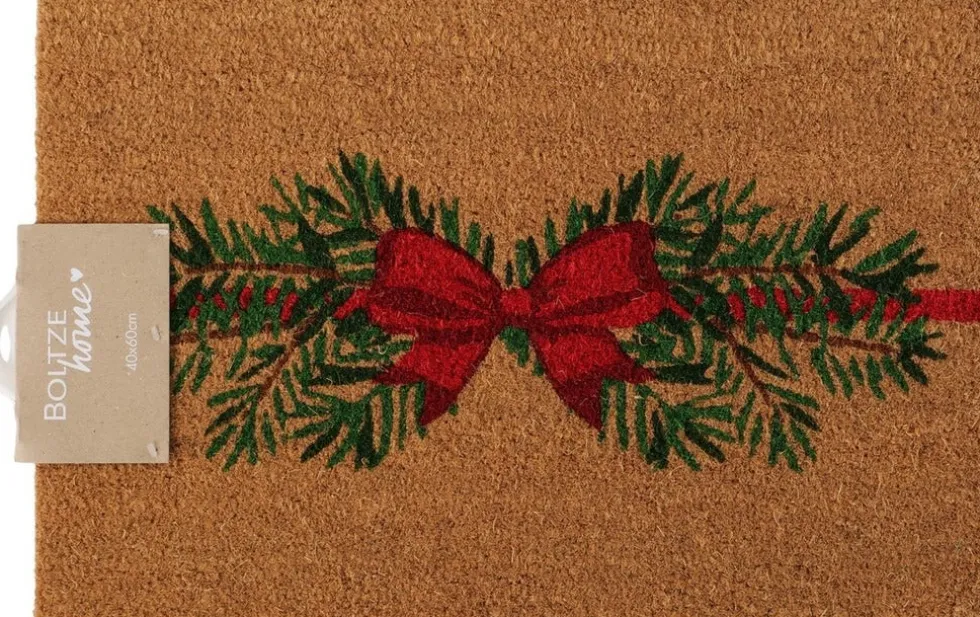 Boltze kokosmat Noelle strik bruin 60 x 40 x 1,2 cm