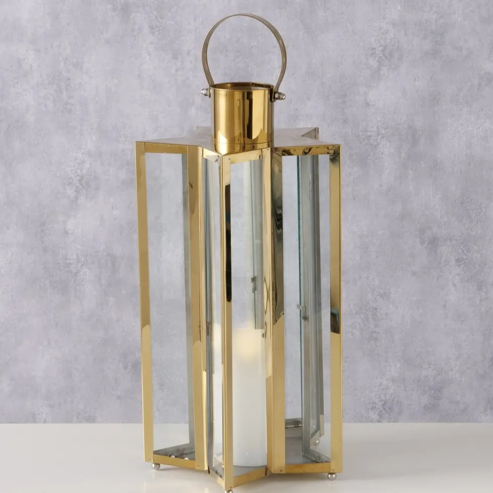 Boltze lantaarn Estrella goud 22 x 22 x 41,5 cm