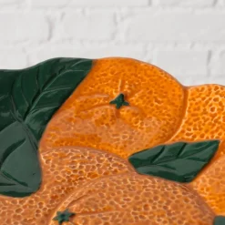 Boltze schaal Sinaasappel oranje / groen D 25 H 2,5 cm