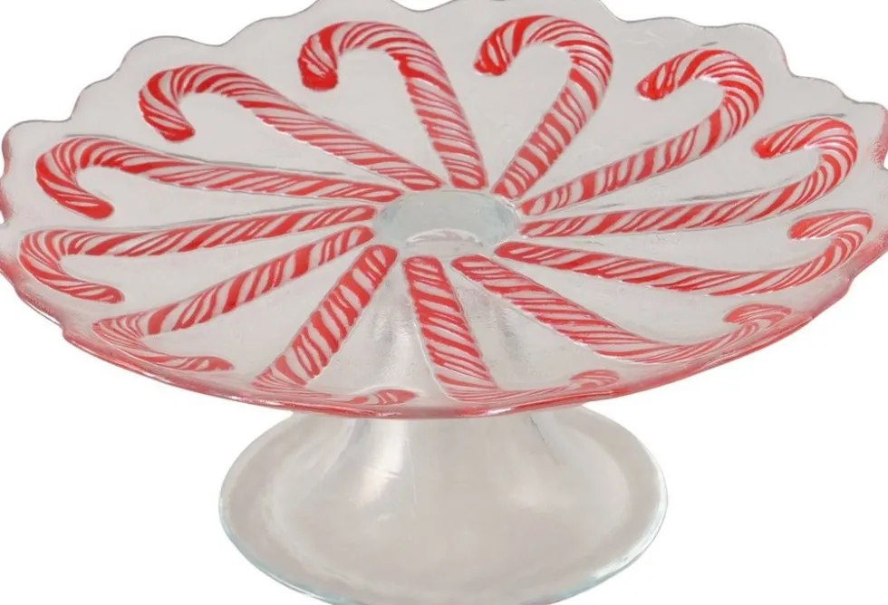 Boltze taartplateau Swila rood D 21 H 9 cm