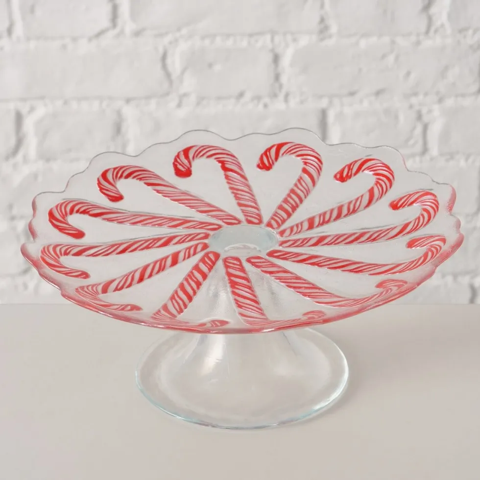Boltze taartplateau Swila rood D 21 H 9 cm