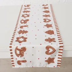 Boltze tafelloper Ginger wit 140 x 40 cm