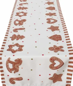 Boltze tafelloper Ginger wit 140 x 40 cm