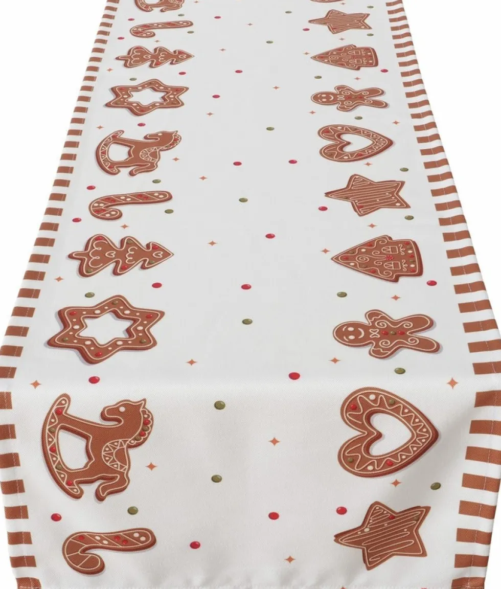 Boltze tafelloper Ginger wit 140 x 40 cm