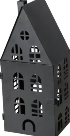 Boltze windlicht Dover zwart 15 x 13 x 35 cm