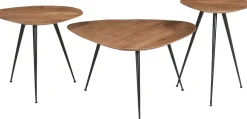 Brix bijzettafel Loua naturel / zwart 50 x 50 x 44 cm