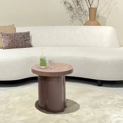 Brix bijzettafel Noa roze D 43 H 45 cm