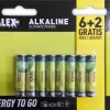 Calex alkaline AAA batterij penlite voordeelpak 8 stuks