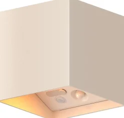 Calex wandlamp Falerna beige 8,5 x 8,5 x 8,8 cm 2 stuks