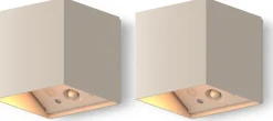 Calex wandlamp Falerna beige 8,5 x 8,5 x 8,8 cm 2 stuks