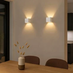 Calex wandlamp Falerna wit 8,5 x 8,5 x 8,8 cm 2 stuks