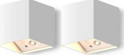 Calex wandlamp Falerna wit 8,5 x 8,5 x 8,8 cm 2 stuks
