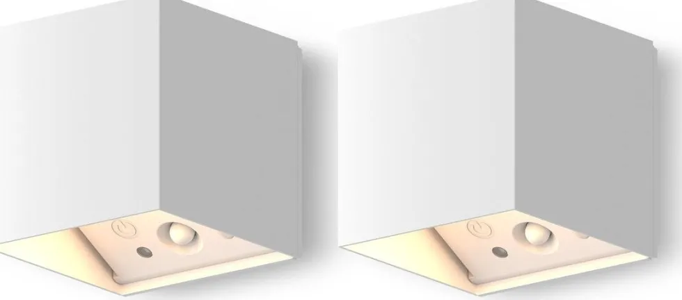 Calex wandlamp Falerna wit 8,5 x 8,5 x 8,8 cm 2 stuks