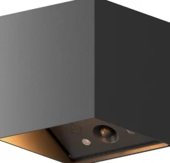 Calex wandlamp Falerna zwart 8,5 x 8,5 x 8,8 cm 2 stuks