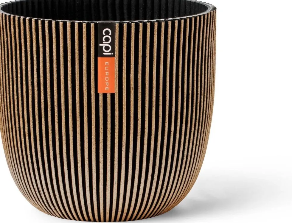 Capi Europe bloempot Groove goud / zwart D 21,5 H 20 cm
