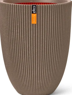 Capi Europe bloempot Groove taupe D 34 H 46 cm