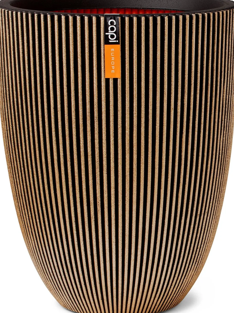 Capi Europe bloempot Groove zwart / goud D 34 H 46 cm