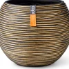 Capi Europe bloempot Nature-Rib goud / zwart D 12 H 10 cm
