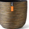 Capi Europe bloempot Nature-Rib goud / zwart D 17 H 15 cm