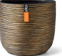 Capi Europe bloempot Nature-Rib goud / zwart D 17 H 15 cm
