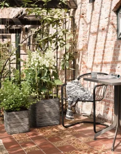 Capi Europe bloempot Nature-Rib zwart / grijs 50 x 50 x 50 cm