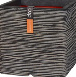 Capi Europe bloempot Nature-Rib zwart / grijs 50 x 50 x 50 cm