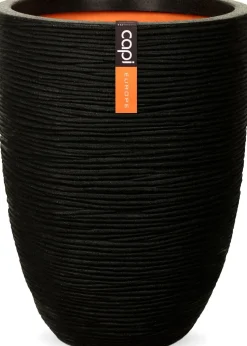 Capi Europe bloempot Nature Rib zwart D 46 H 58 cm