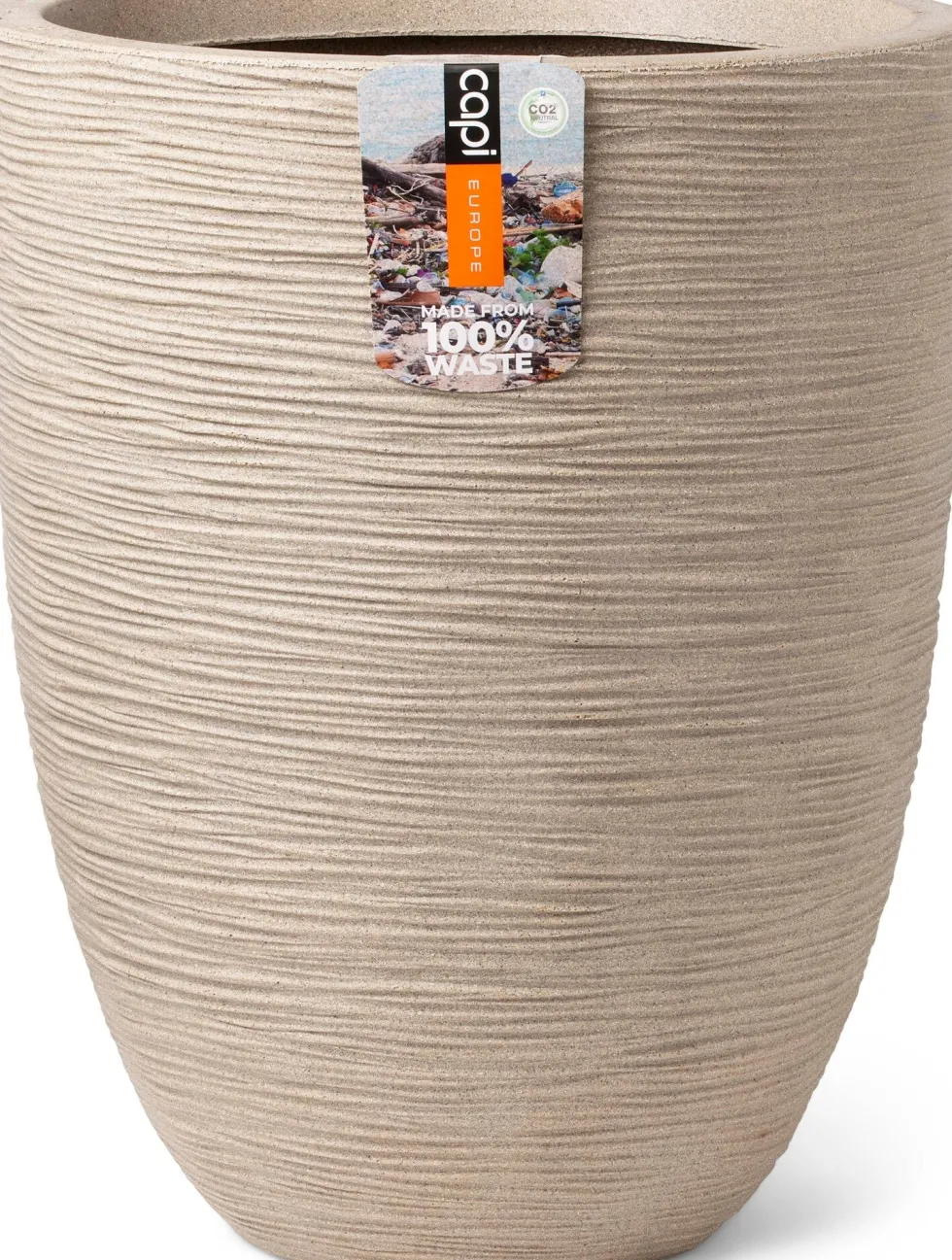 Capi Europe bloempot Waste Rib beige D 46 H 58 cm