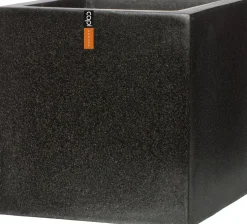 Capi Europe plantenbak Lux Terrazzo zwart 40 x 40 x 40 cm