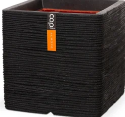 Capi Europe plantenbak Nature-Rib zwart 30 x 30 x 30 cm