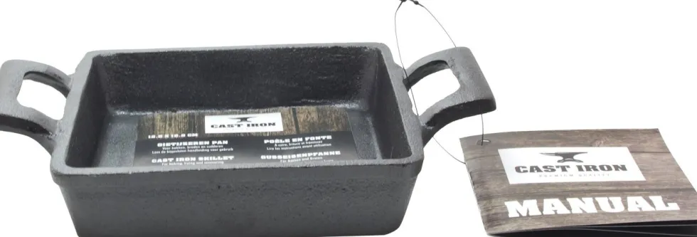 Cast Iron ovenschaal gietijzer zwart 12,8 x 12,8 x 3,3 cm