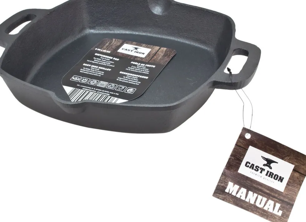 Cast Iron ovenschaal gietijzer zwart 25 x 25 x 6 cm
