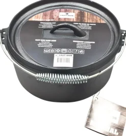 Cast Iron pan met deksel zwart D 28 H 11 cm