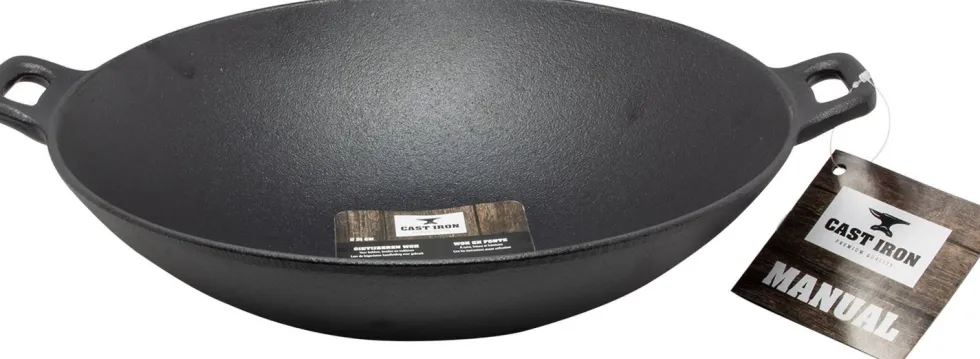 Cast Iron wokpan zwart D 31 H 8,5 cm