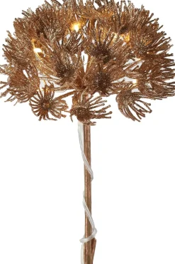 Countryfield kunsttak berenklauw koper 15 x 15 x 71 cm met 20 LED lampjes wit