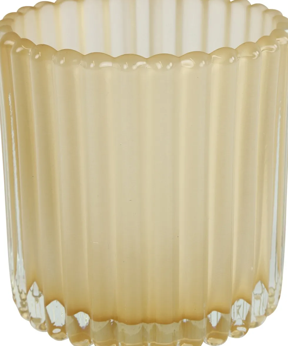 Countryfield waxinelichthouder Wave beige D 9 H 9 cm