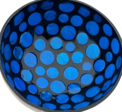 Decoratieschaal Coconut Bowl zwart / blauw 15 x 13 x 6 cm