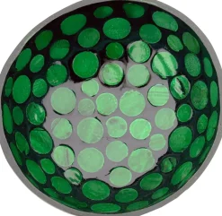 Decoratieschaal Coconut Bowl zwart / groen 15 x 13 x 6 cm