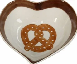 Decoratieschaal Pretzel wit / bruin 13 x 11,7 x 4,8 cm