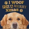 Decoratietegel Kerst golden retriever 10,5 x 10,5 cm