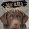 Decoratietegel Kerst labrador 10,5 x 10,5 cm