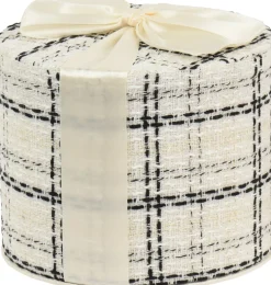 Decoris cadeauverpakking wit / zwart D 14 H 11 cm